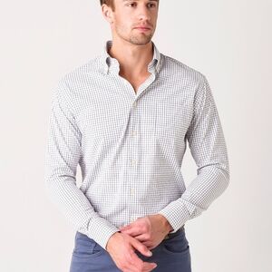 Peter Millar Crown Sport Men's Captain Performance Tattersall Sport Shirt